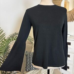 🪴$5/25🪴 vtg mossimo black bell sleeve crewneck knit sweater top small